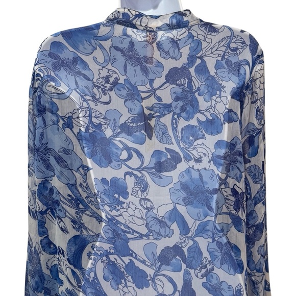 NEW Sunflower Floral Sheer Sequin Swimsuit Coverup Resort Beach Coastal L - Picture 6 of 11